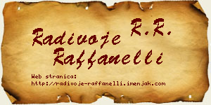 Radivoje Raffanelli vizit kartica